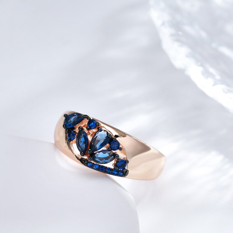 Vintage Design Sapphire 14K Rose Gold Ring