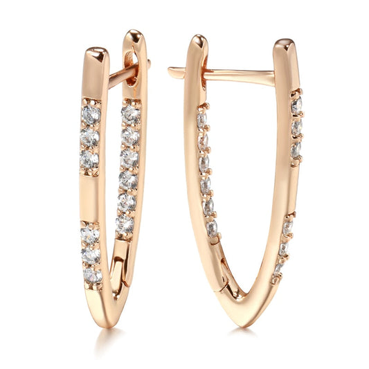 Chic Zircon 14K Rose Gold Plated Earrings