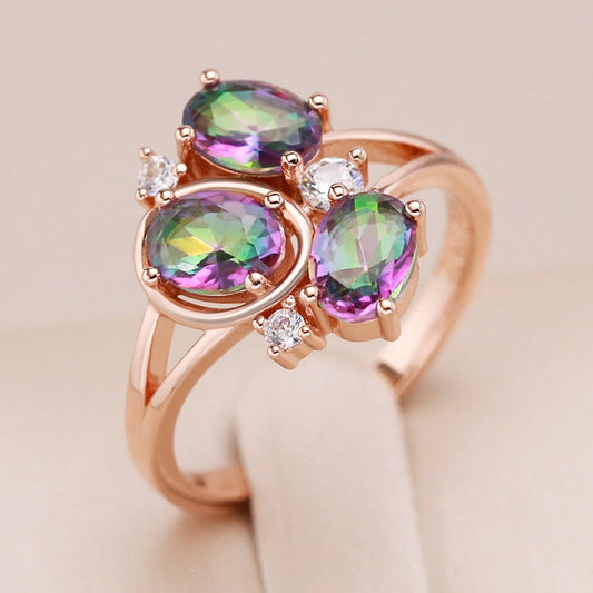 Chic Topaz 14K Rose Gold Color Ring