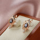 Vintage Blumentopas 14K Roségold Ohrringe