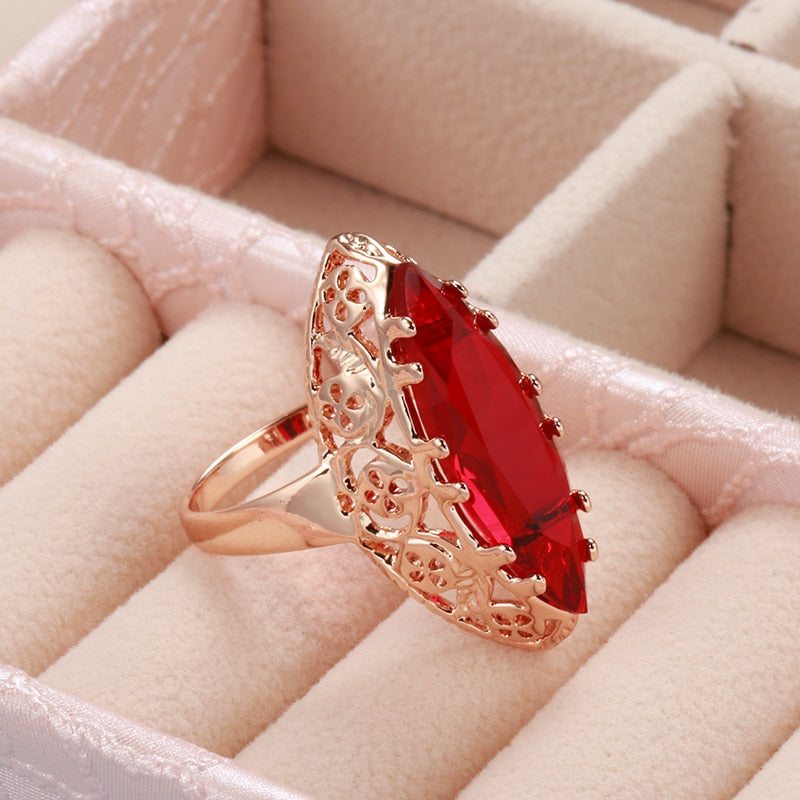 Vintage Rubin 14K Roségold Ring 