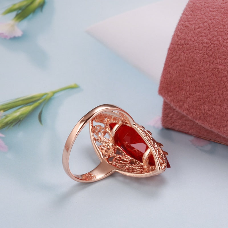 Vintage Rubin 14K Roségold Ring 