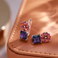 Chic Flower Amethyst 14K Rose Gold Earrings