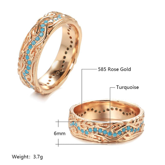 Vintage Türkis 585 Roségold Ring