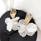White Shell Flower Drop Earrings