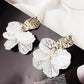 White Shell Flower Drop Earrings