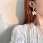 White Shell Flower Drop Earrings
