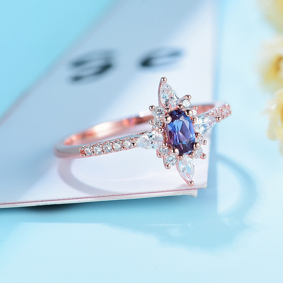Emma Alexandrit 925 Sterling Silber Ring