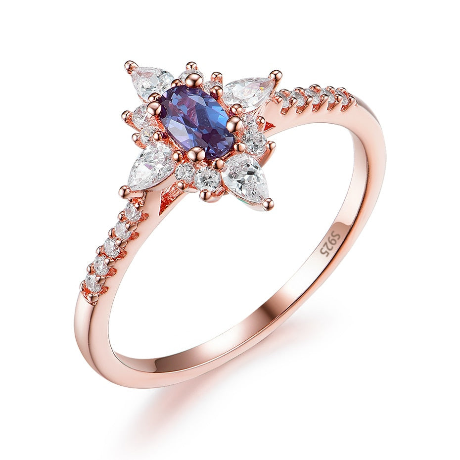 Emma Alexandrit 925 Sterling Silber Ring