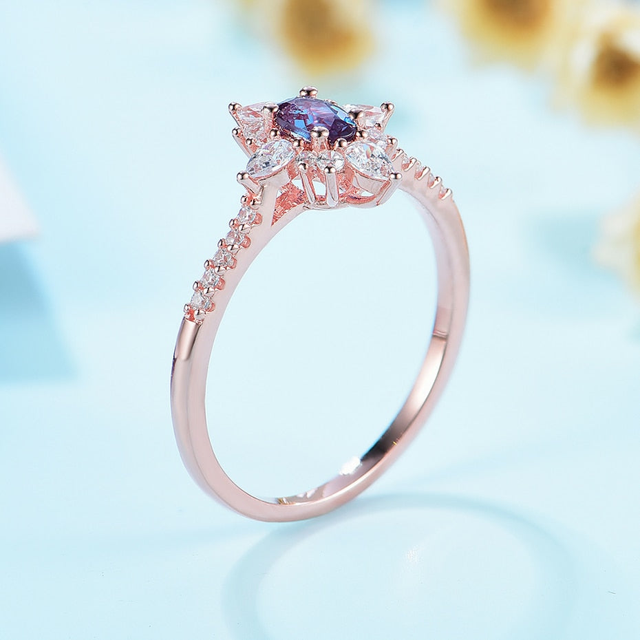 Emma Alexandrit 925 Sterling Silber Ring