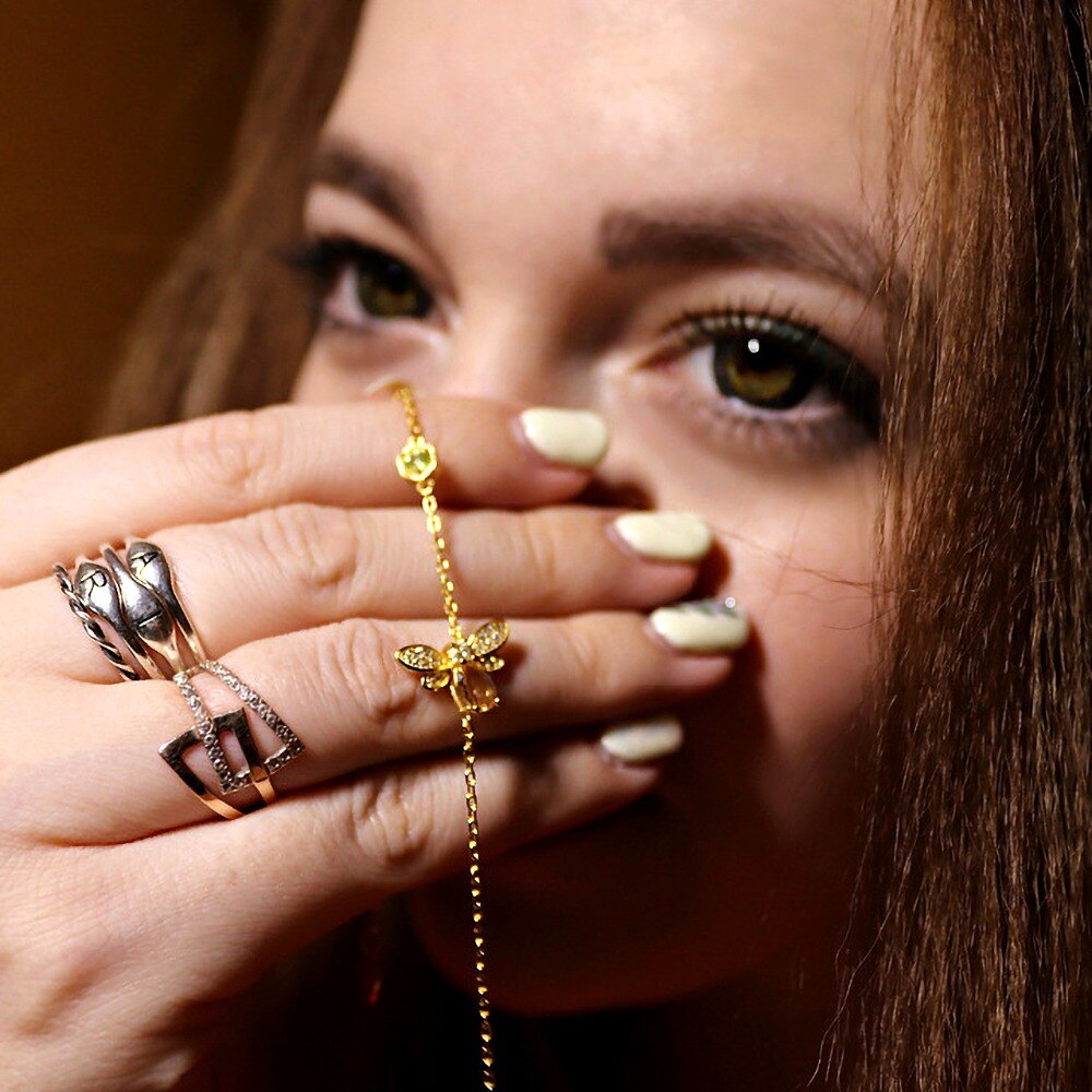Spiritual Bee Citrine Gold Plated Bracelet