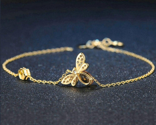 Vergoldetes Armband „Spiritual Bee“ mit Citrin