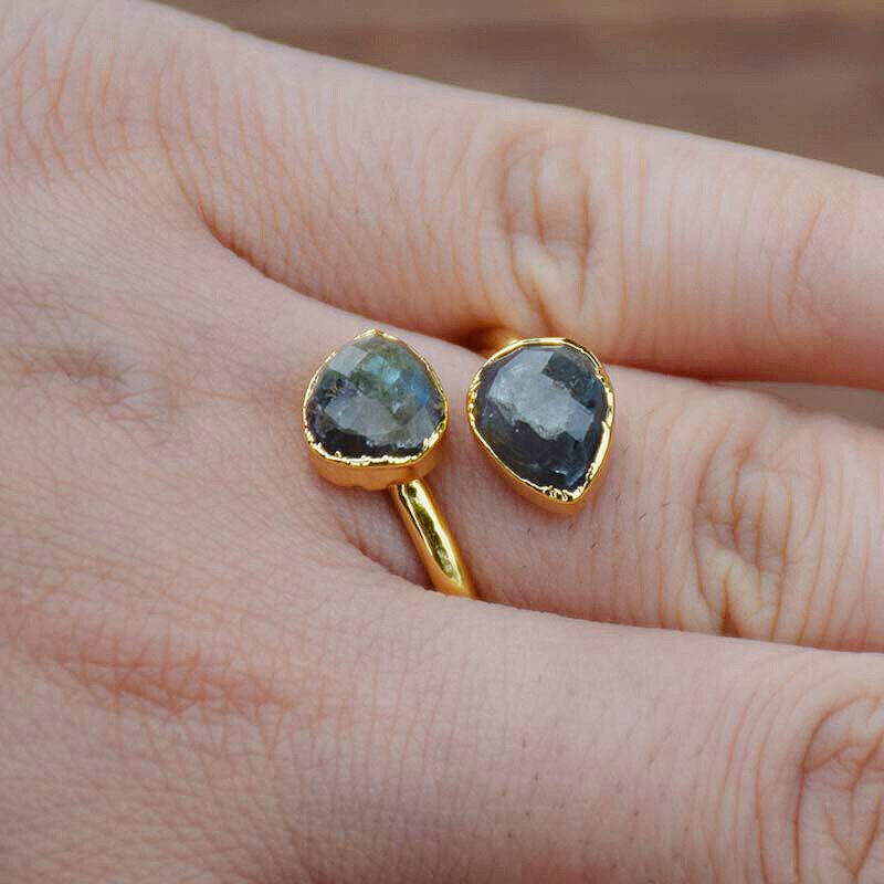 Gold Labradorite Ring