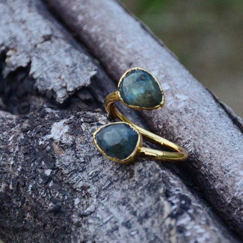 Gold Labradorite Ring