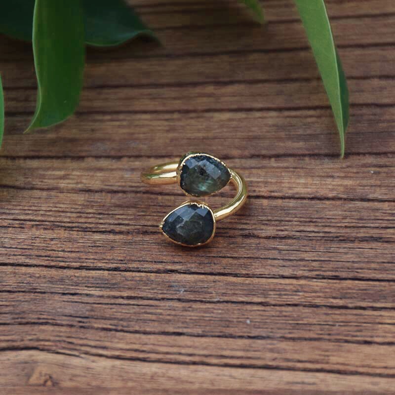 Gold Labradorite Ring