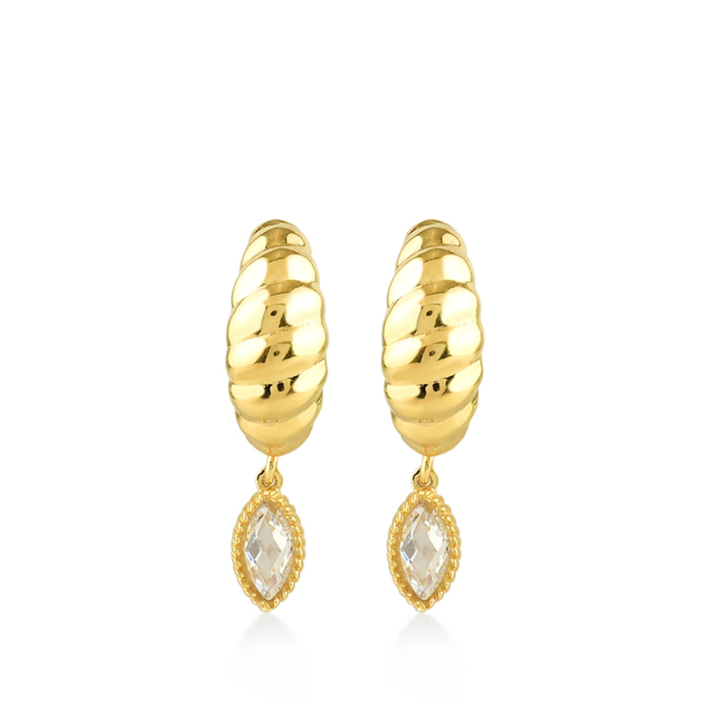 Lacrima Brioche Inspiring Gold Earrings