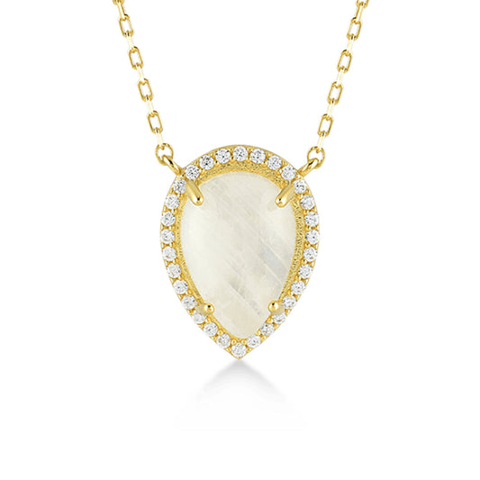 Lacrima Leuchtende Mondstein-Goldkette