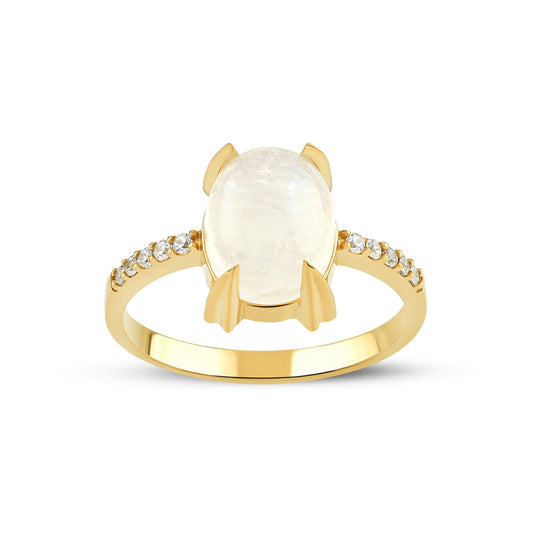 Lacrima Glowing Moonstone Gold Ring