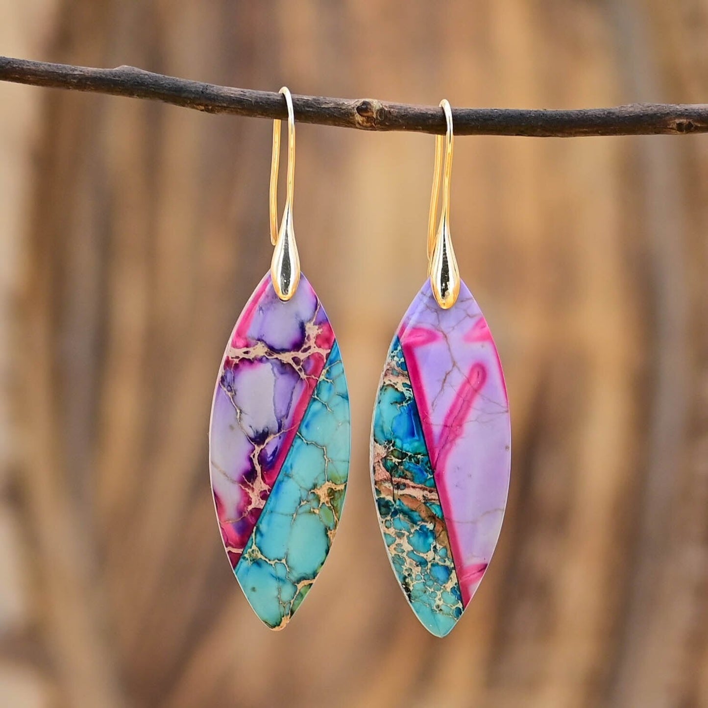 Purple Leaf Jasper Earrings