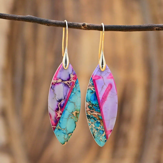 Purple Leaf Jasper Earrings