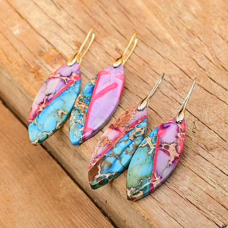 Purple Leaf Jasper Earrings