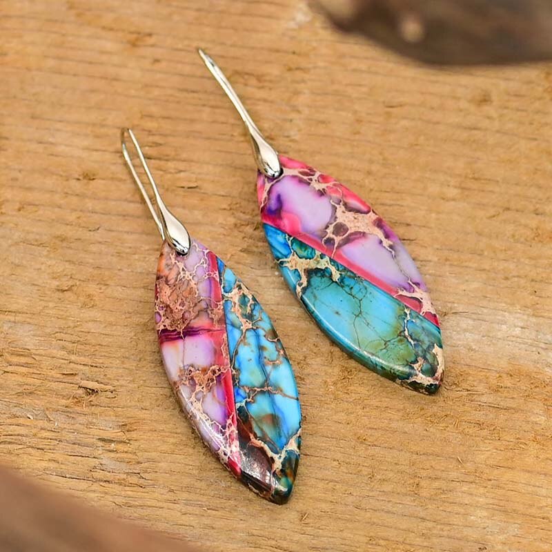 Purple Leaf Jasper Earrings