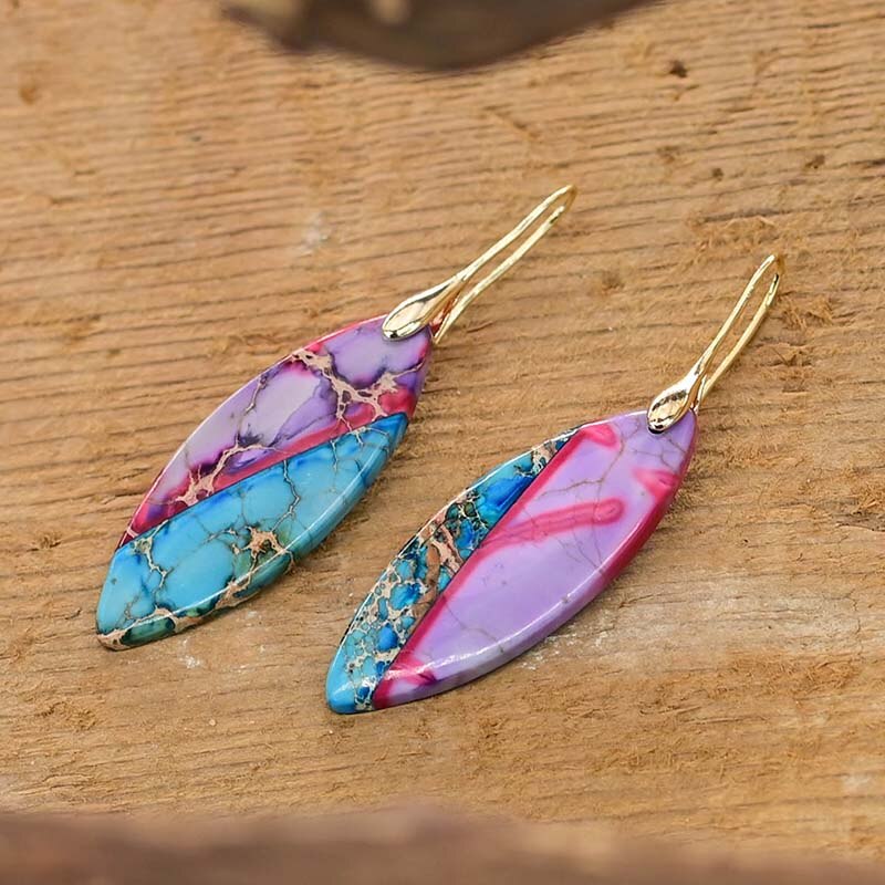 Purple Leaf Jasper Earrings