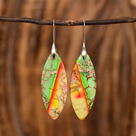 Nile Green Leaf Emperor Earrings
