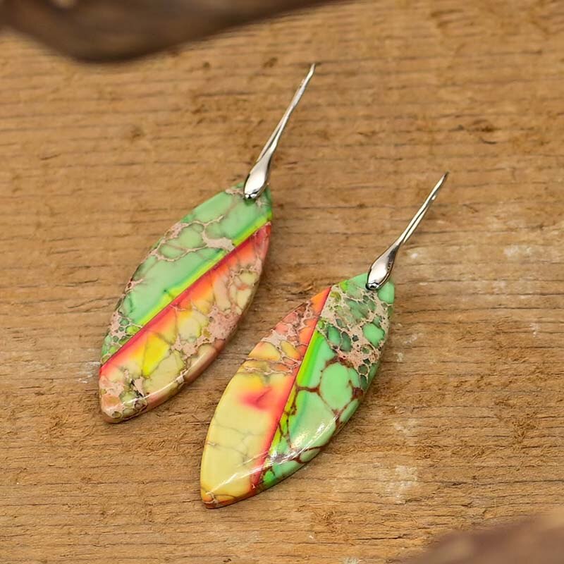 Nile Green Leaf Emperor Earrings