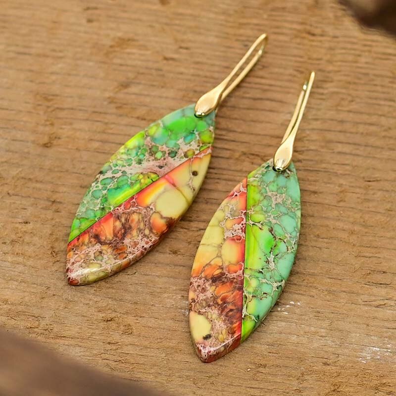 Nile Green Leaf Emperor Earrings