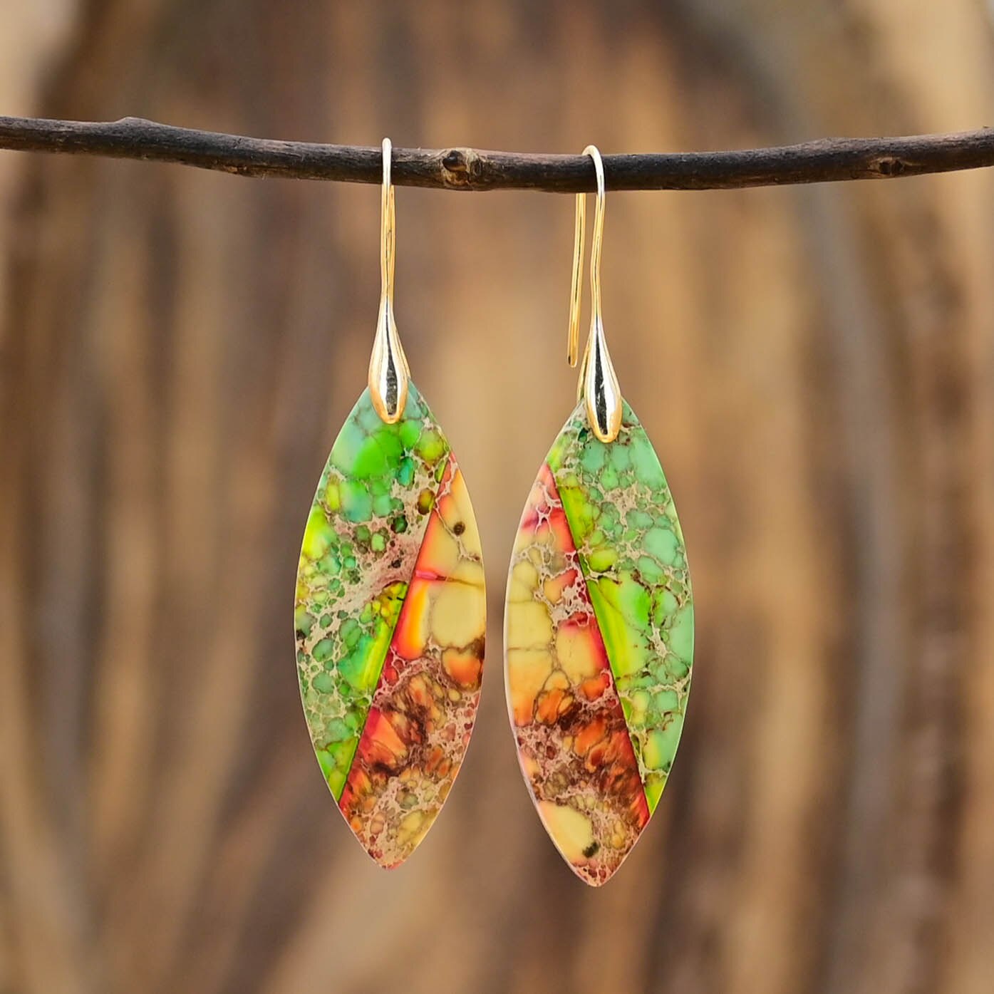 Nile Green Leaf Emperor Earrings