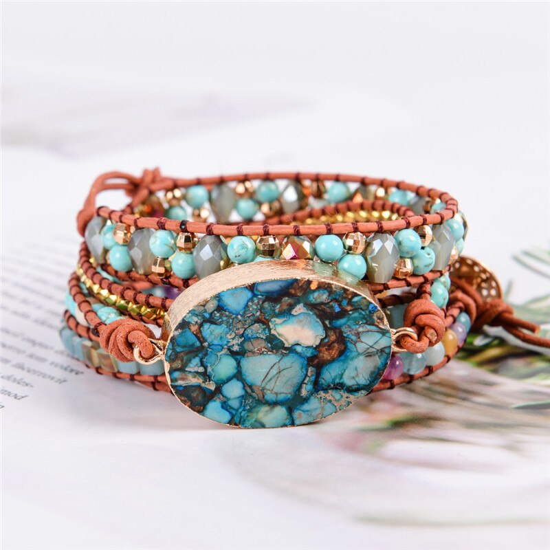 Imperialer Jaspis-Armband „Spring Breeze“