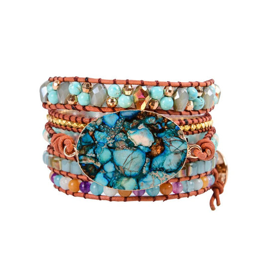 Imperialer Jaspis-Armband „Spring Breeze“