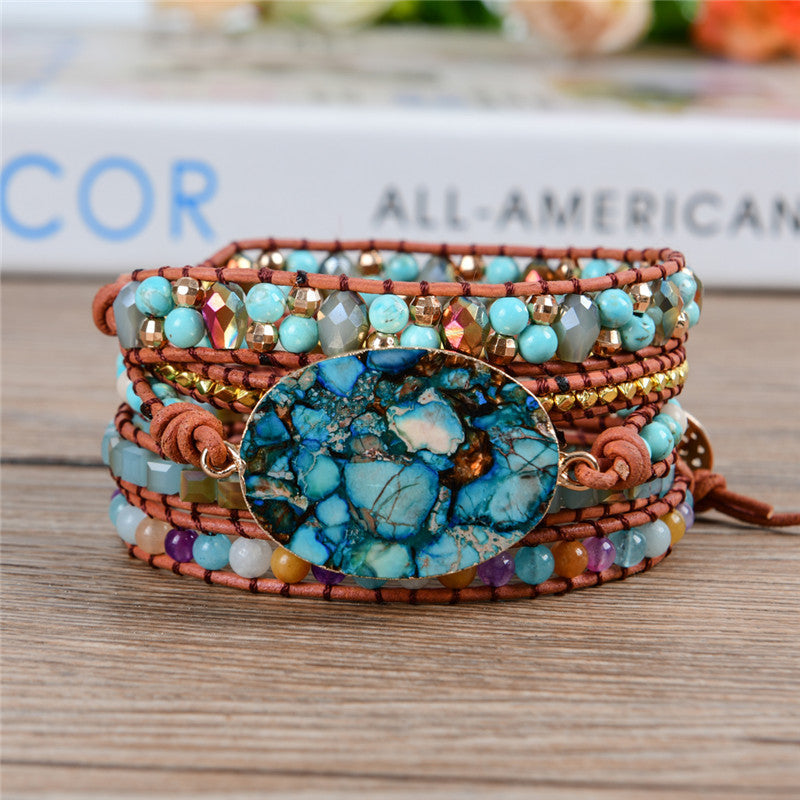 Imperialer Jaspis-Armband „Spring Breeze“
