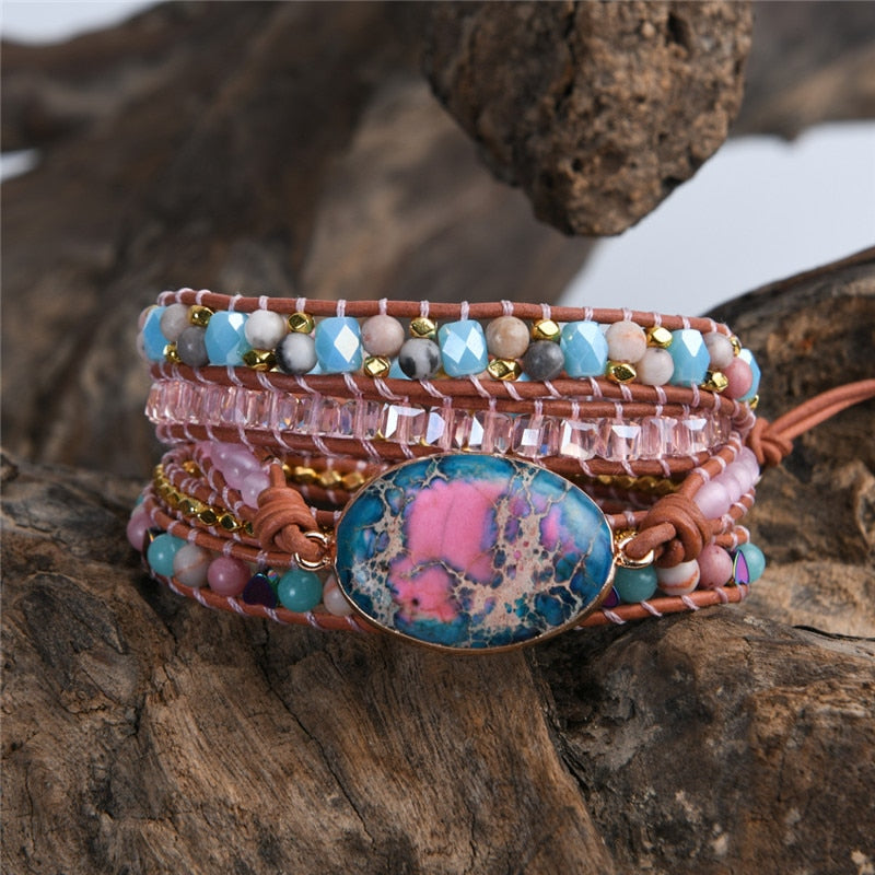 Shiny Emperor Jasper Wrap Bracelet