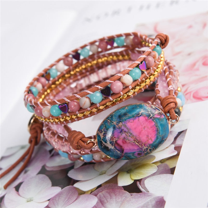 Shiny Emperor Jasper Wrap Bracelet