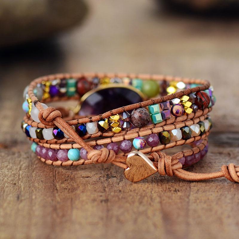 Spirituelles Jaspis-Wickelarmband