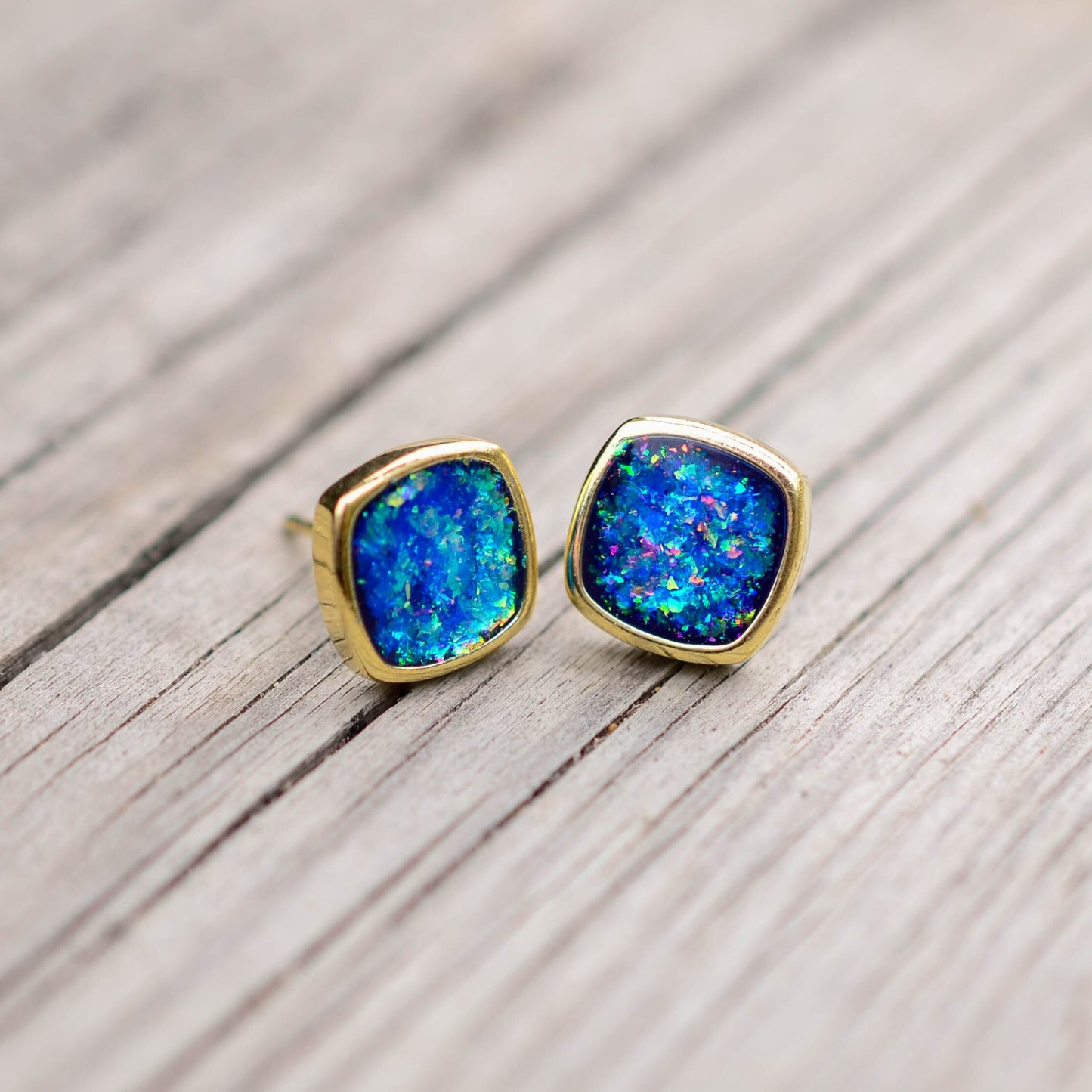 Spiritual Square Opal Earrings