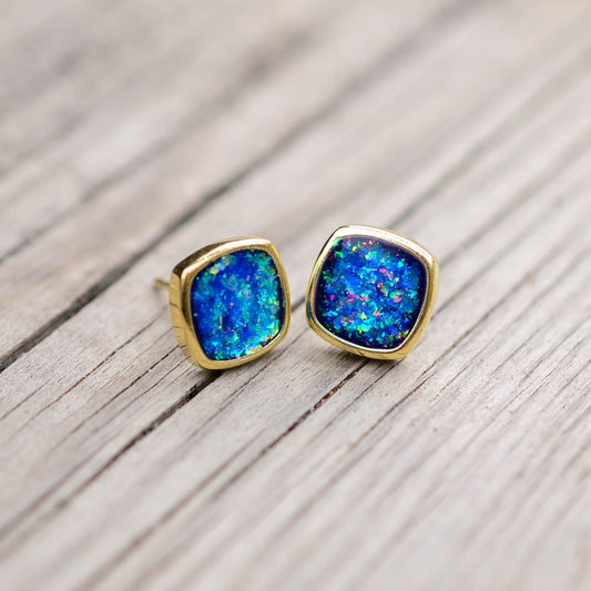 Spiritual Square Opal Earrings