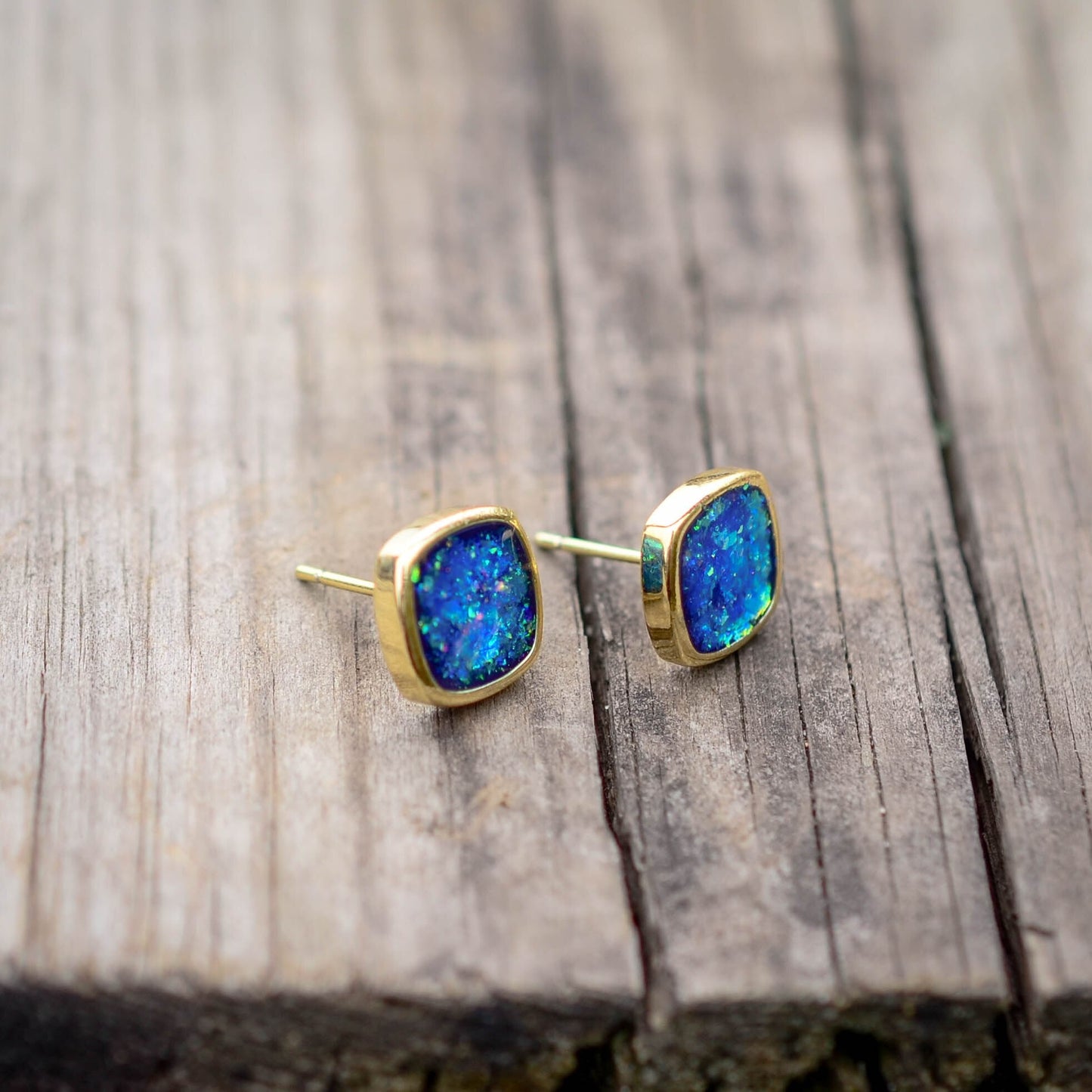 Spiritual Square Opal Earrings