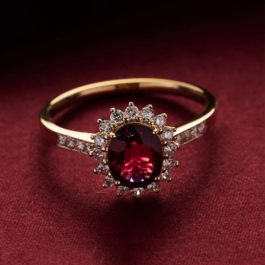 Vintage Rubin 18K vergoldeter Silberring