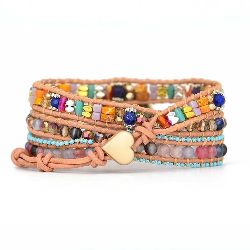 Spirituelles Regenbogen-Liebes-Wickelarmband