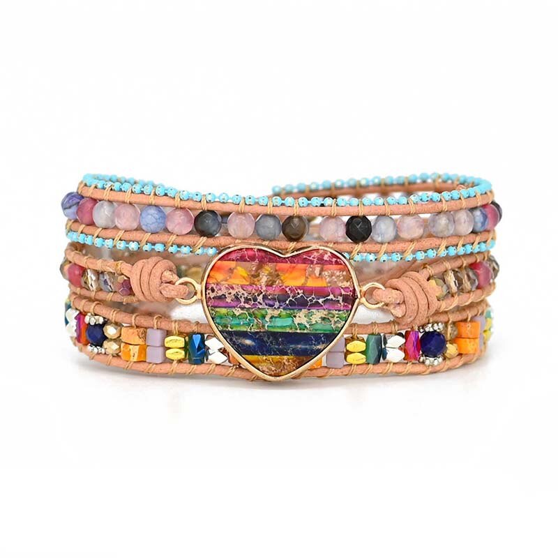 Spirituelles Regenbogen-Liebes-Wickelarmband