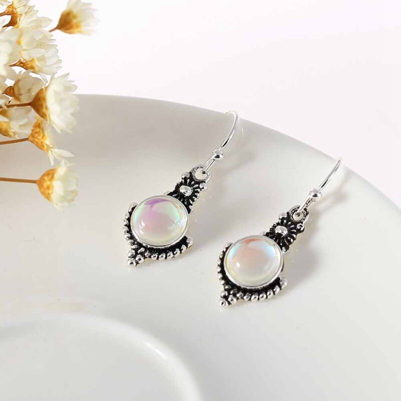 Handicraft Retro Moonstone Earrings