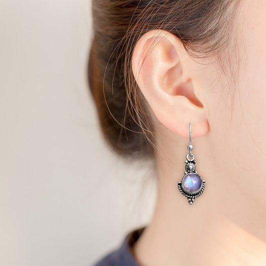 Handicraft Retro Moonstone Earrings