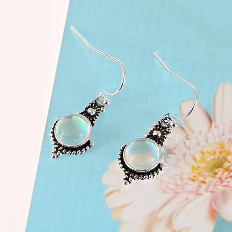 Handicraft Retro Moonstone Earrings