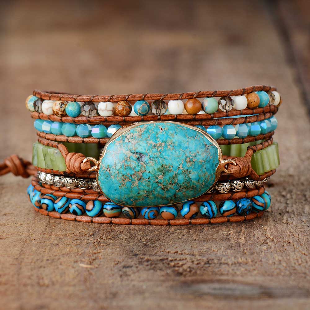 Spirit Türkis Jaspis Wickelarmband
