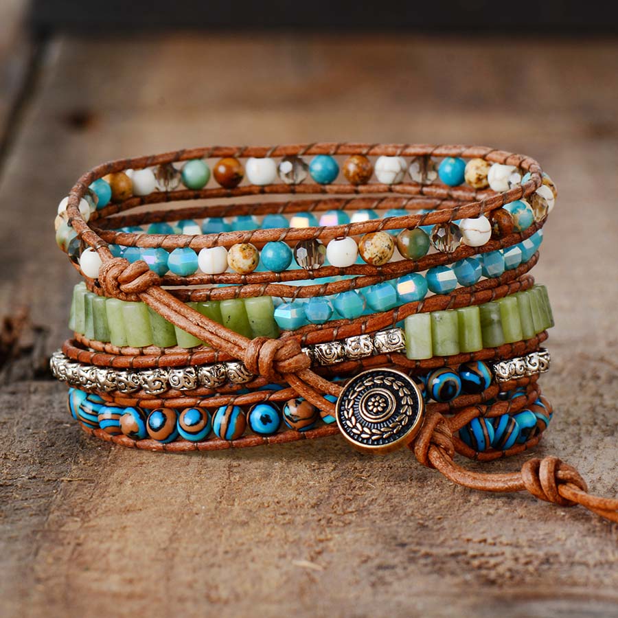 Spirit Türkis Jaspis Wickelarmband