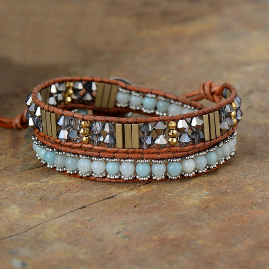 Eisblaues Amazonit-Armband