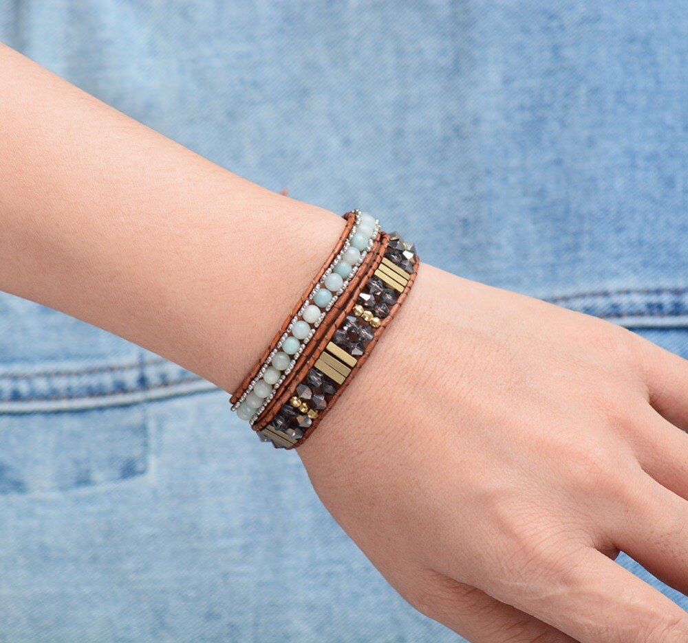 Eisblaues Amazonit-Armband